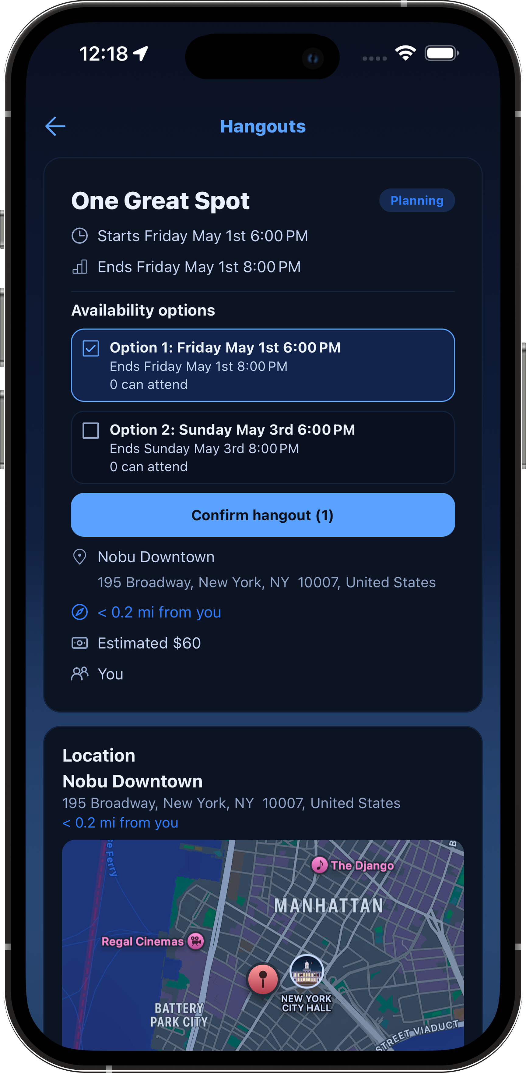 Don't Miss Out app screen 2